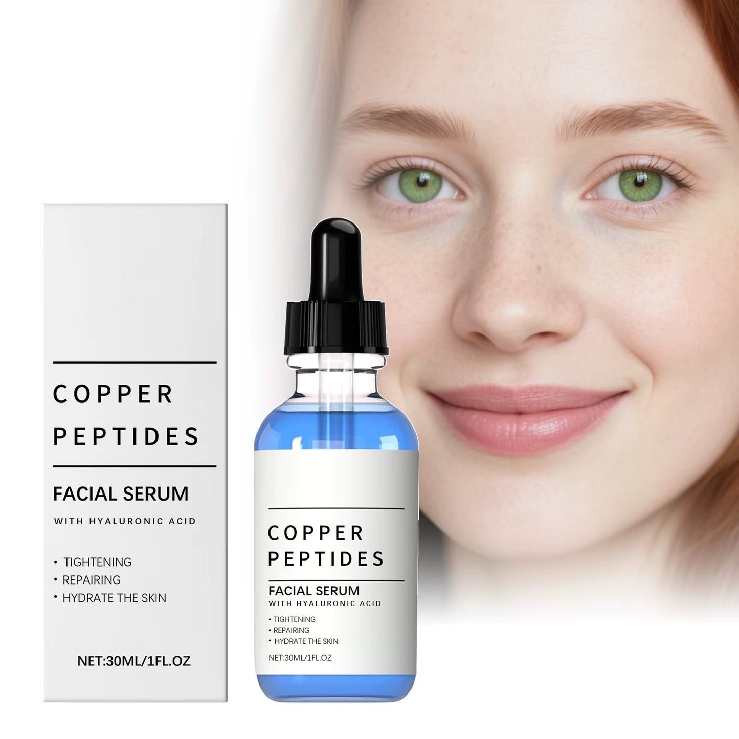 Facial serum with fresh lightweight texture, mild formula for sensitive skin