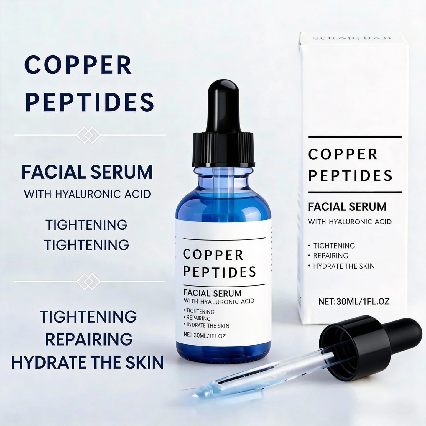 TitanGlow Copper Peptide Serum benefits for fine lines, firmness and elasticity