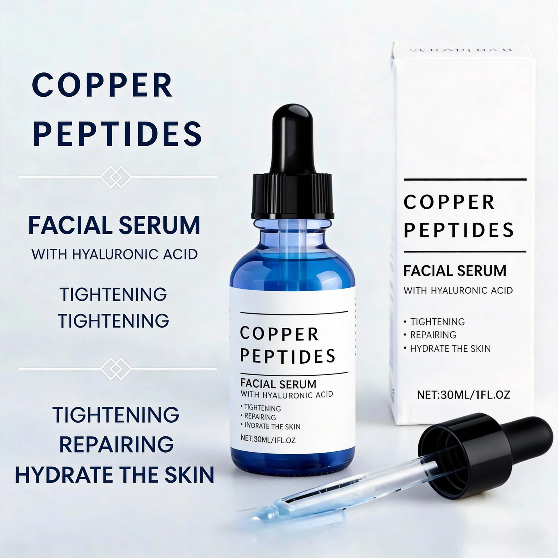 TitanGlow Copper Peptide Serum benefits for fine lines, firmness and elasticity